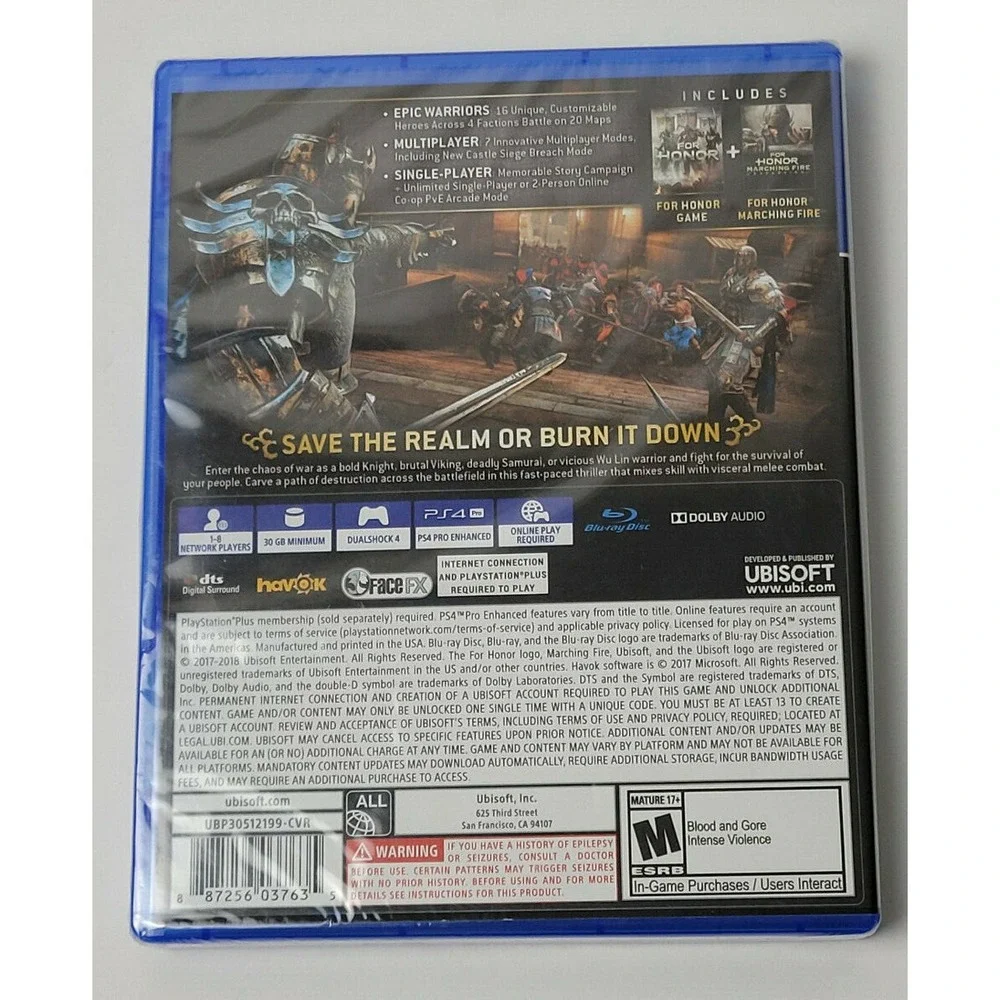 FOR HONOR: MARCHING FIRE EDITION - PS4 GAME‎ - BRAND NEW, FACTORY SEALED!